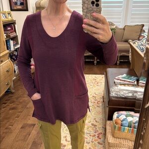 Soft Surroundings Plum Long Sleeve Tunic